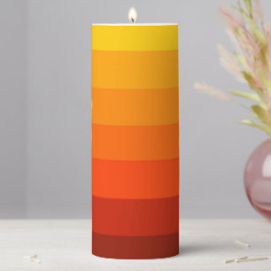 Yellow Orange Ombre Interior Décor in 3 Sizes Pillar Candle