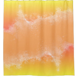 Yellow Orange Ombre Metallic gold agate Shower Curtain