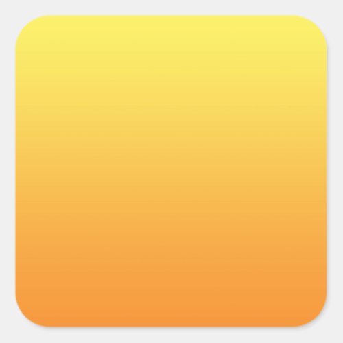 Yellow  Orange Ombre Square Sticker