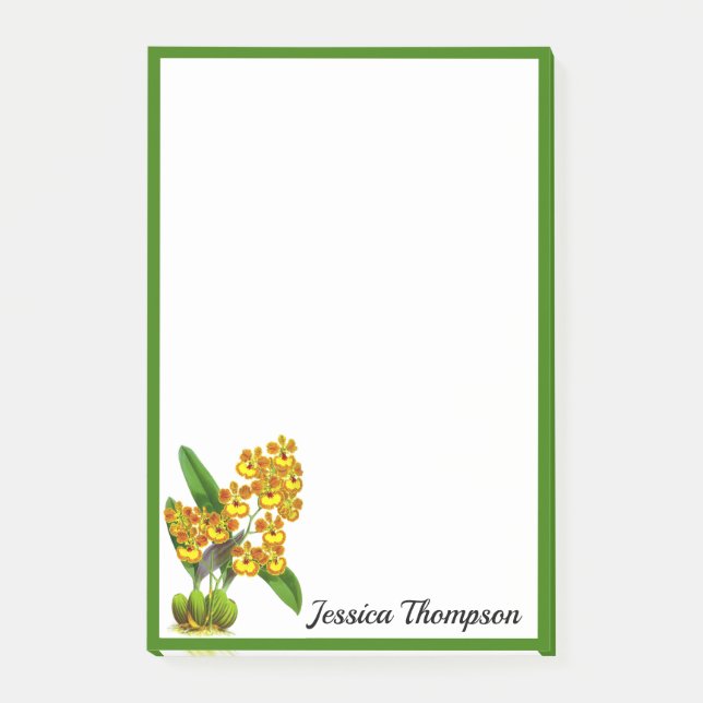 Yellow Orange Orchid Flower Notes (Front)