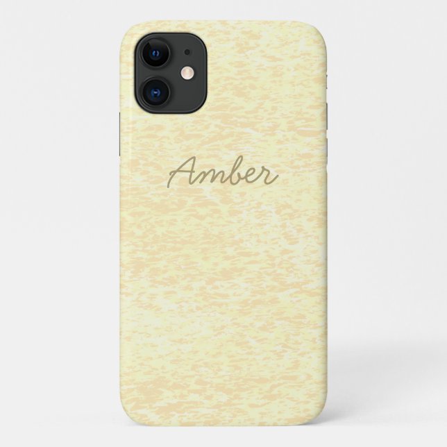 Yellow Orange Paint Textured Pattern Personalized Case-Mate iPhone Case (Back)