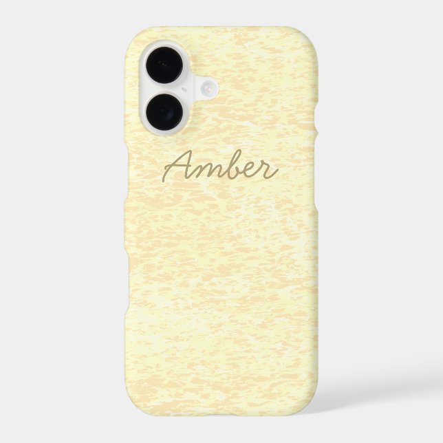 Yellow Orange Paint Textured Pattern Personalized Iphone Case (Back)