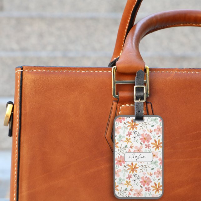 Yellow orange pattern name Luggage Tag (Creator Uploaded)