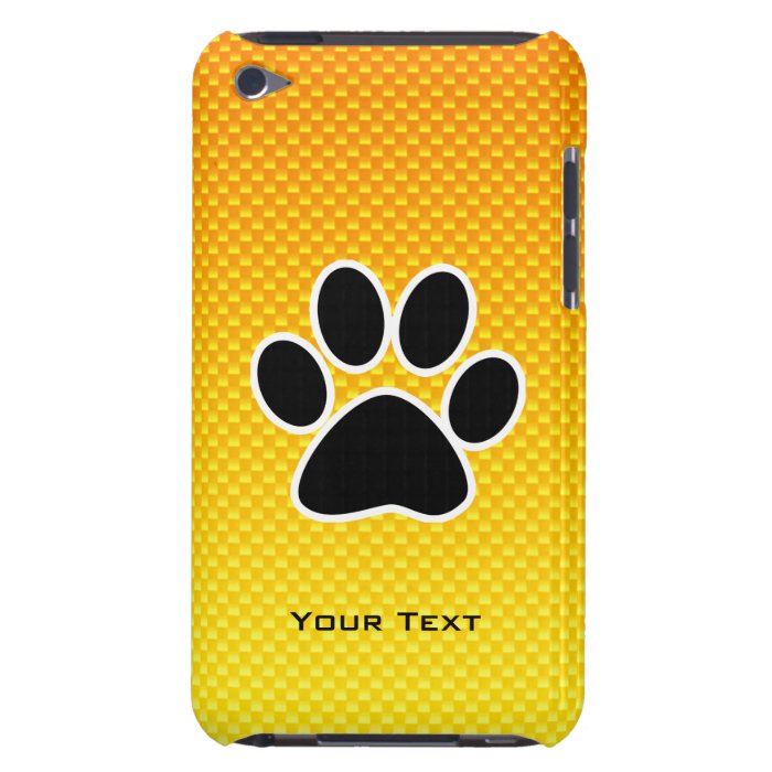 Yellow Orange Paw Print iPod Touch Case