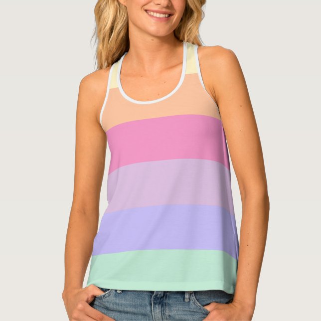 Yellow Orange Pink Blue Green Purple Womens  Tank Top (Front)
