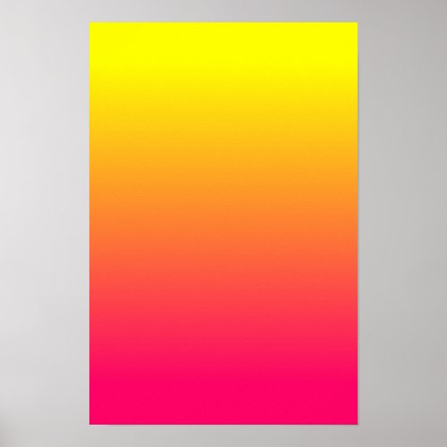 Yellow Orange Pink Ombre Poster