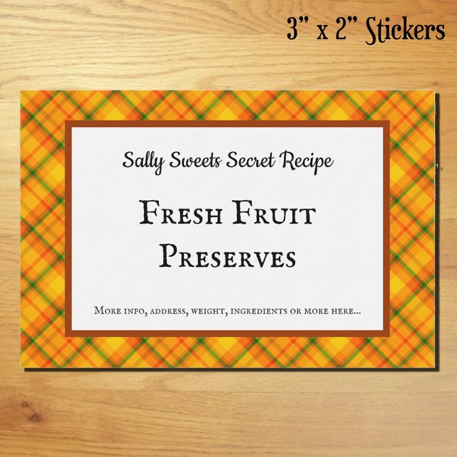 Yellow Orange Plaid Custom Food Sticker (Creator Uploaded)