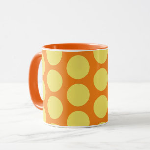 Yellow Orange Polka Dot Art Mug Cup