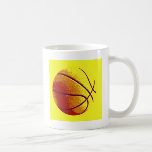Yellow Orange Pop Art Basketball Coffee Mug