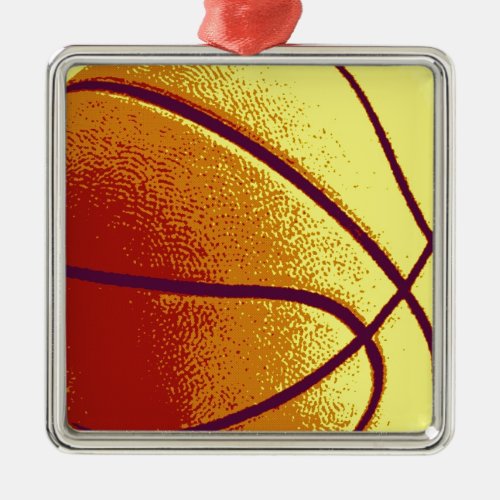 Yellow Orange Pop Art Basketball Ornament
