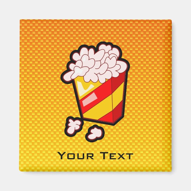 Yellow Orange Popcorn Magnet (Front)
