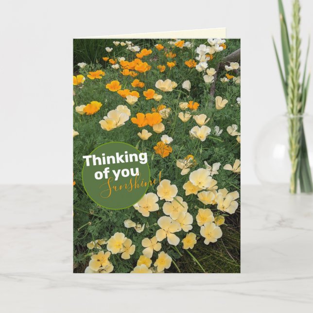 Yellow Orange Poppies Flower Card (Front)