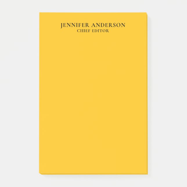 Yellow Orange Professional Modern Plain Minimalist Post-it Notes (Front)