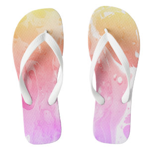 Yellow Orange Purple Modern Template Womens Flip Flops