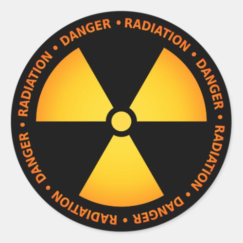 YellowOrange Radiation Symbol Sticker