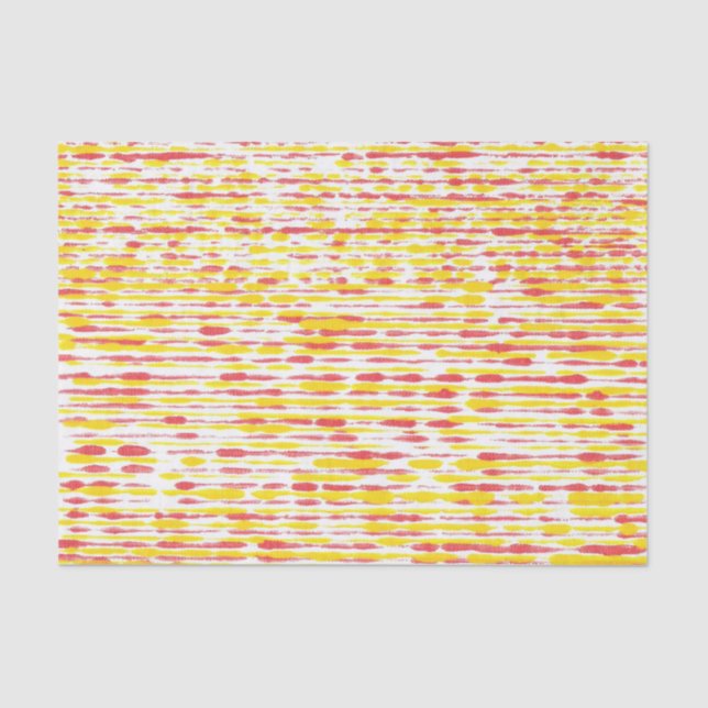 Yellow Orange Raindrops Stripes Tissue Paper (Front)
