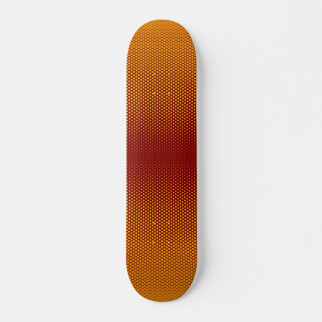 Yellow-orange-red dots custom skateboard deck (Front)