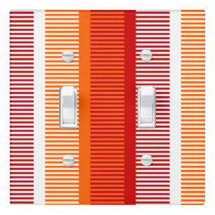 Yellow Orange Red Striped Pattern Light Switch Cov Cover
