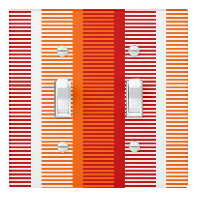 Yellow Orange Red Striped Pattern Light Switch Cov Cover (In Situ)
