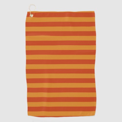 Yellow Orange Retro Color Stripes Pattern Golf Towel