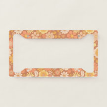 Yellow Orange Retro Flowers Cute License