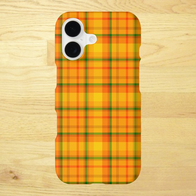 Yellow Orange Retro Gingham Plaid iPhone Case (Creator Uploaded)