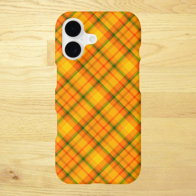 Yellow Orange Retro Gingham Plaid iPhone Case (Creator Uploaded)