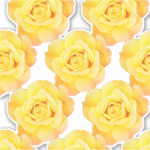 Yellow Orange Rose Patterns Floral Flowers Garden Sticker
