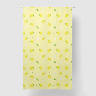 Yellow Orange Seamless Pattern with White Flowers Blackout Curtains