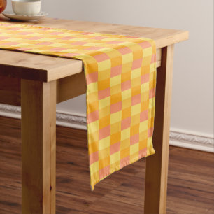 Yellow Orange Shades Color Blocks Short Table Runner