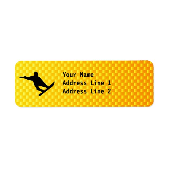 Yellow Orange Snowboarding Label (Front)