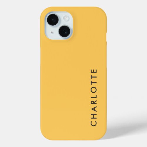 Yellow Orange Solid Color Name iPhone 15 Case