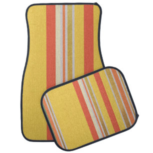 Yellow orange stripe car matts  floor mat