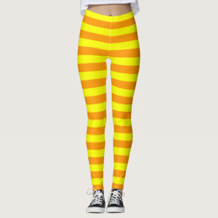 Yellow Orange Stripes Lines Leggings