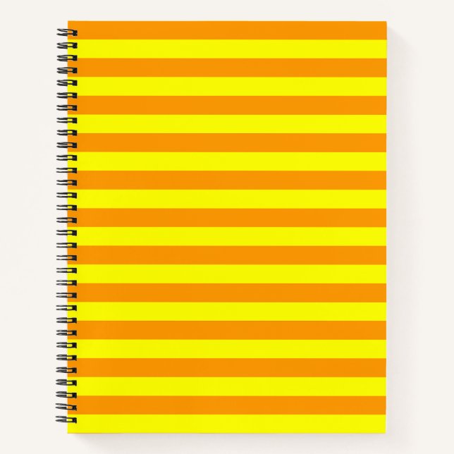 Yellow Orange Stripes Lines Notebook (Front)