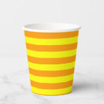 Yellow Orange Stripes Lines Paper Cups