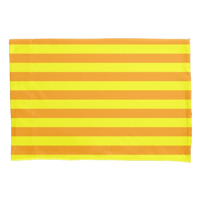 Yellow Orange Stripes Lines Pillow Case (Front)