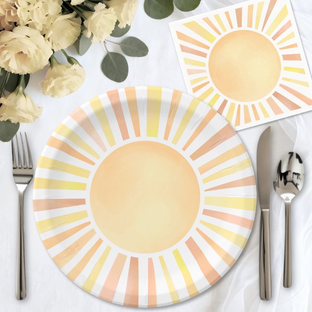 Yellow Orange Sun Paper Plates (Yellow Orange Sun Paper Plates )