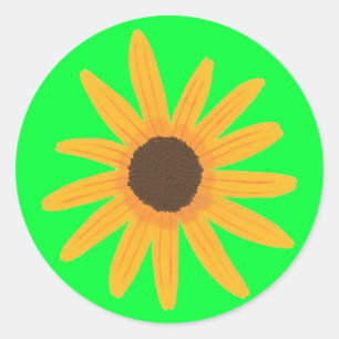 Yellow Orange Sunflower Painting Stickers