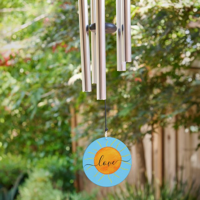 Yellow Orange Sunset Dreams Love Wind Chime (Backyard)
