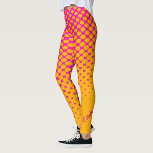 Yellow Orange to Pink Gradient Pattern Leggings