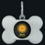*~* Yellow Orange Tribal Aztec Mandala Pet ID Tag<br><div class="desc">*~* Yellow Orange Tribal Aztec Mandala on Black Pet Tag Are you loving my light filled Yellow Orange Tribal Aztec Mandala design? I think your pet will love it too! In addition to the very cool meditative design, all my products are healing energy enhanced. Animals are very sensitive to energy....</div>