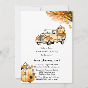 Yellow Orange Vintage Truck Bachelorette Party Invitation