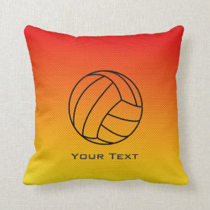 Yellow Orange Volleyball Throw Pillow