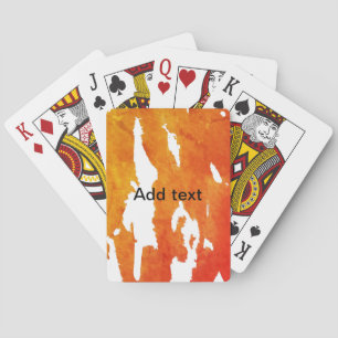 Yellow orange watercolor add text abstract paintin poker cards