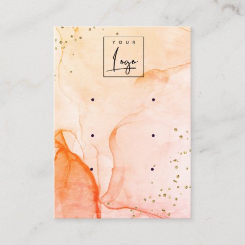 Yellow Orange Watercolor Texture 3 Earring Display Business Card