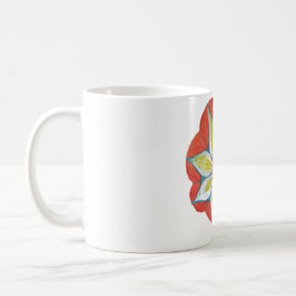 Yellow Orange Waterolor Mandala  Classic White Mug