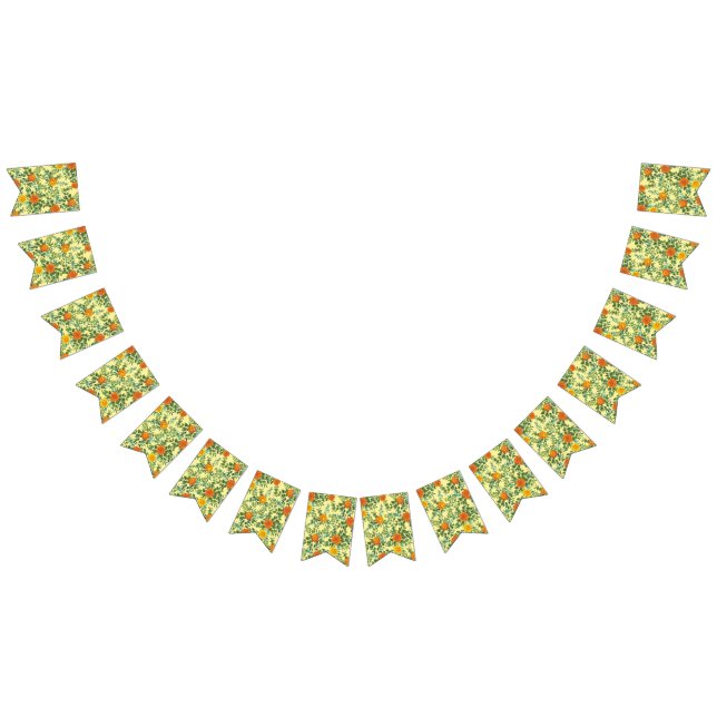 Yellow Orange Wedding Floral Bunting Flags (All)