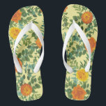 Yellow Orange Wedding Floral Flip Flops<br><div class="desc">Beautiful Orange & Light Yellow peony & rose floral wedding invitations with abundant greenery.  Perfect for a floral theme or traditional white wedding in the Spring or Summer.  Customize the color and text to make this wedding invite your own!</div>