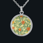 Yellow Orange Wedding Floral Sterling Silver Necklace<br><div class="desc">Beautiful Orange & Light Yellow peony & rose floral wedding invitations with abundant greenery.  Perfect for a floral theme or traditional white wedding in the Spring or Summer.  Customize the color and text to make this wedding invite your own!</div>